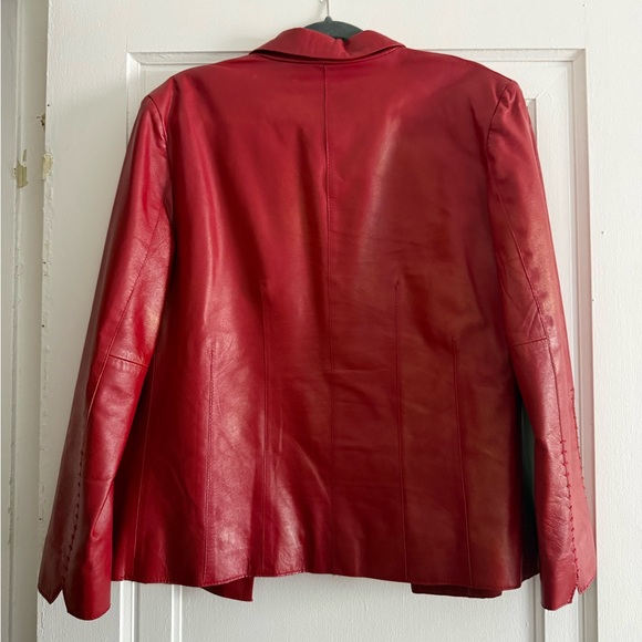 Serrano Women's Red Leather Jacket - Picture 2 of 2